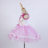 Nouveau rose Sequin Lyrical Performance Costume Filles Rose Chaud Satin Ruban Danse Moderne Ballet Porter Scène Performance Robe
