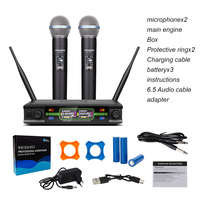 Microphone dynamique sans fil professionnel Gertsound BLX688 double micro à main pour karaoké, compatibilité XLR étendue, noir