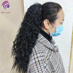 Xinran — extensions capillaires en fibre synthétique, <span class=keywords><strong>queue</strong></span> <span class=keywords><strong>de</strong></span> <span class=keywords><strong>cheval</strong></span> afro bouffante crépue, cordon <span class=keywords><strong>de</strong></span> serrage, pour vente, nouveau design japonais, <span class=keywords><strong>2022</strong></span> - Product Image 2