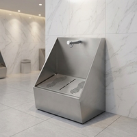 Bassin de lavage des pieds Wudu en acier inoxydable 304 de qualité supérieure, station unique, avec robinet en laiton à fermeture automatique pour l'ablution musulmane