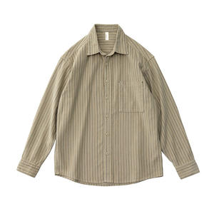 <span class=keywords><strong>Camisa</strong></span> de manga larga con rayas verticales de <span class=keywords><strong>pana</strong></span> para hombre, <span class=keywords><strong>camisa</strong></span> informal holgada de color <span class=keywords><strong>beige</strong></span> Vintage para primavera - Product Image 1
