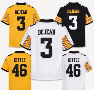 Maillot de football des Hawkeyes d'Iowa # 3 DeJean # Collection de maillots de football universitaires cousus pour hommes 46 Kittle - Product Image 1