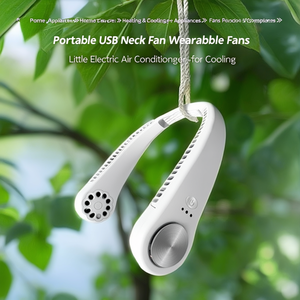 Portable Neck <b>Fan</b> USB Rechargeable Cooling Wearable Air <b>Cooler</b> With 3 Speeds And 2000Mh Battery For Outdoor Use - Product Image 2