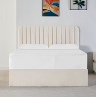 Cadre de lit pleine grandeur avec rangement hydraulique et vérin à gaz, lit plateforme moderne rembourré en velours, mobilier OEM, vente en gros d'usine