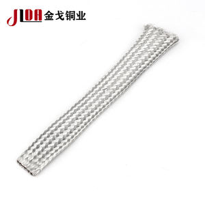 Manchons de câble métalliques tressés en cuivre flexibles personnalisés avec bande de mise à la terre maille plate plaquée étain pour <span class=keywords><strong>gaine</strong></span> de fil d'interférence - Product Image 1