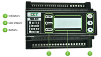 Moniteur de puissance sur rail DIN YUCHENG RS485 DC, compteur d'énergie multicanal, écran LCD, précision 0,5, modèle triphasé RCT PMC-512-D