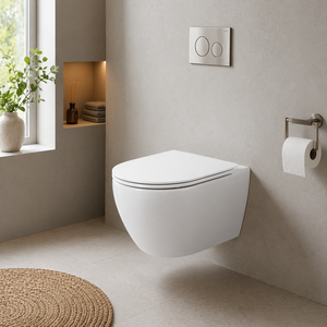 Ensemble <span class=keywords><strong>de</strong></span> toilettes murales en céramique moderne avec réservoir encastré, accessoires <span class=keywords><strong>de</strong></span> salle <span class=keywords><strong>de</strong></span> bain, idéal pour l'hôtellerie - Product Image 1