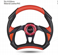 Setir Balap Universal 3 Spoke Versi Modifikasi Kulit PVC PU Diameter 320mm 350mm Cocok untuk Audi Volkswagen Porsche