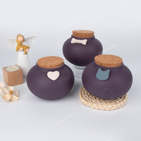 Urne en céramique de style scandinave de 400ml pour cercueil de glaçure de couleur mate pour animaux de compagnie corail pour chats et chiens urne souvenir pour cendres de crémation
