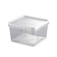 Conteneur carré en plastique pour aliments pour animaux de compagnie, chips, cacahuètes, bonbons, biscuits, chocolat, beurre, seaux avec poignée et couvercle