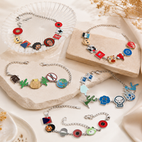 Nuevo Diseño Pulsera de Cadena con Dijes de Mano para Parejas, Estilo Hip-hop, Álbum de Cantante, Oso Kawaii, Bañado en Platino, Joyería de Moda para Hombre y Mujer