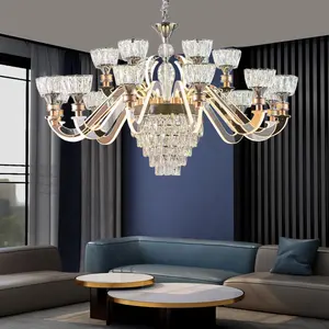 Minimalist dining table light large lustre crystal pendant lighting luxury chandelier