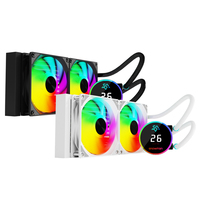 Refroidisseur liquide pour processeur SNOWMAN 240 mm AIO, personnalisable, avec écran LCD carré de 1,54 pouces pour l'affichage des images et des métriques de performance, 120 ventilateurs