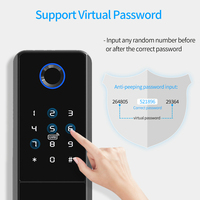 Serrure de porte intelligente biométrique extérieure étanche IP TTLock avec empreinte digitale, mot de passe, carte IC MHz et clé mécanique pour portail et porte d'entrée