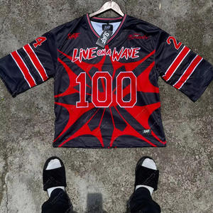 Custom Oversize Retro Soccer Jersey Cropped Shirts Breathable O-Neck <b>Knitted</b> Unisex <b>Animal</b> Print Polyester/Cotton Team Training - Product Image 1