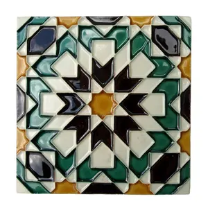 Fábrica personalizado handmade telha cerâmica 152*152mm cozinha banheiro sala parede telha artesanal hispano arabe alívio telhas