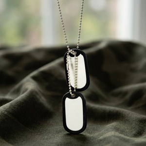 Double Dogtag Geometric Pendant Necklace Stainless Steel Link Chain High Quality Women's - Product Image 3