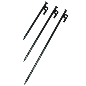 Piquets de tente d'extérieur en métal résistant, incassables et flexibles, noirs, 20cm, 30cm, 40cm, pour le Camping - Product Image 1