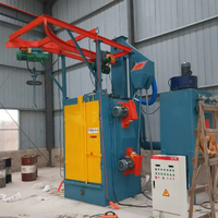 Nueva máquina de granallado superior, colgador giratorio tipo gancho, construcción de acero, desbarbado, pulido con Motor de núcleo PLC