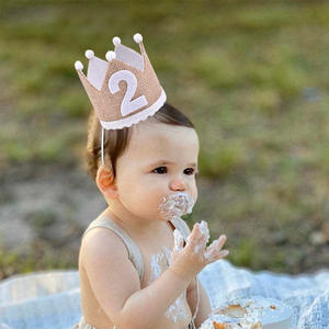 Cappello Corona in Iuta per Festa di <span class=keywords><strong>Compleanno</strong></span> Bambino <span class=keywords><strong>1</strong></span> 2 3 Anni 100 Giorni Decorazione per Baby Shower Maschio Femmina - Product Image 6