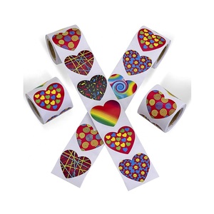 <span class=keywords><strong>Soy</strong></span> tuyo, Sé mío, dulce Día de San Valentín, pegatinas en rollo en forma de corazón, color del Día de San Valentín para niños, pegatinas en forma de corazón, amor - Product Image 4