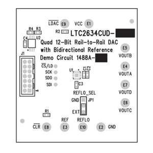 DC1488A-D ชุดเครื่องมือพัฒนาซีรีส์ AD8264 แอมพลิฟายเออร์แบบ Rail-to-Rail แบบแปรผันได้ 4 ช่องสัญญาณ 12-/10-/8-บิต ความแม่นยำ 10ppm/ ชุดบอร์ด C - Product Image 1