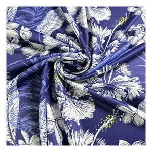 The factory outlet tropical hibiscus syriacus design knitting digital printed moisture dry fit fabric sportswear for clothing