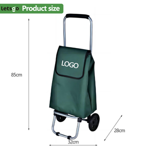 Carrello della spesa pieghevole con logo personalizzato, per supermercati e esterni, con ruote e funzione saliscale, in tessuto impermeabile - Product Image 2