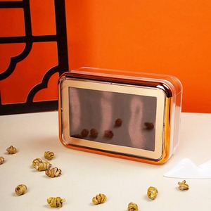 Caja de embalaje acrílica con borde dorado transparente, caja de regalo universal de plástico para pepino de mar, nido de pájaro, productos secos. - Product Image 1