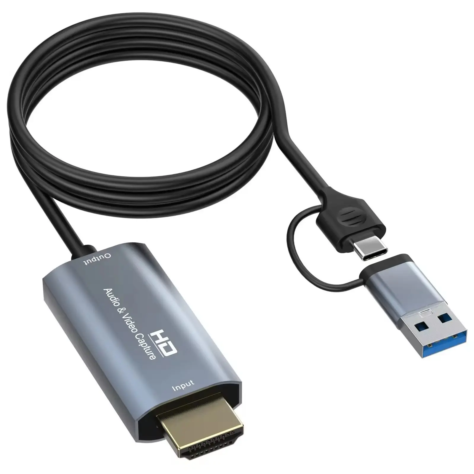 TYPE-C USB3.0 due in uno HD 4K collettore di trasmissione in diretta del gioco USB-C alla scheda di acquisizione video HDMI per TV live Streaming