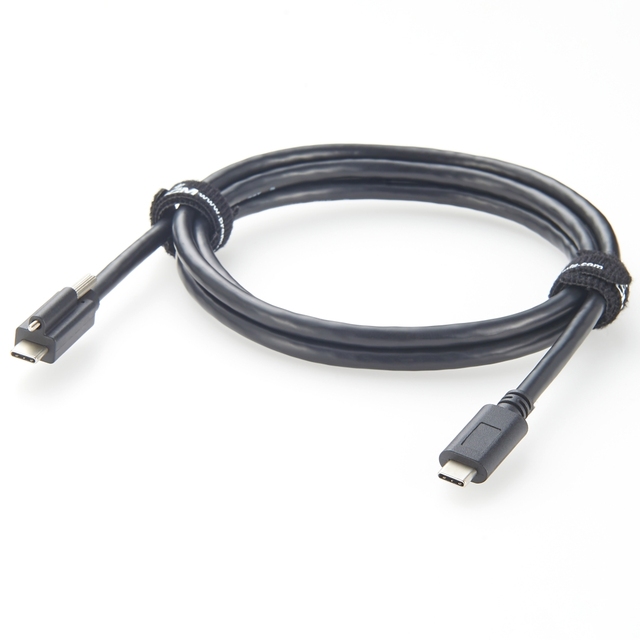 USB 3.1 Type-C Screw Lock Cable USB 3.1 Gen2 10Gbps Male to Plug Panel Mount Overmolded Harness Assembly for Industrial Camera