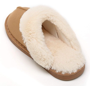 Klasik kadın erkek kış ev terliği ucuz terlik koyun derisi terlik - Product Image 4