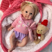 Poupée Reborn authentique en silicone souple de 30 cm, peau détaillée, corps entièrement en silicone, petite poupée Reborn Bettie avec des cheveux blonds, fille, en cadeau