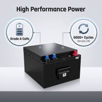 Batterie LiFePO4 intelligente 24V 280Ah avec application Bluetooth, BMS intelligent, coupure d'alimentation à distance et alerte haute température