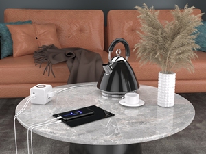 EU không dây <span class=keywords><strong>USB</strong></span>-A và C Dải điện mở rộng ổ cắm hàng đầu sạc nhanh 1.5m Chiều dài cáp 16A Đánh giá hiện tại - Product Image 6