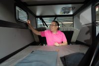 Tente de toit TCAL TM-01 avec actionneur électro-hydraulique haute performance, capsule de couchage, matelas de camping électrique à coque rigide 1 mm
