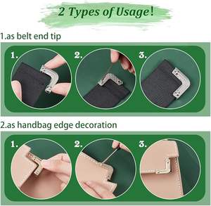 Accessori per Borse all'Ingrosso, Fibbie Personalizzate in Metallo <span class=keywords><strong>con</strong></span> <span class=keywords><strong>Nome</strong></span> del Marchio, Clip per Corda <span class=keywords><strong>con</strong></span> Bordo Traforato, Fibbie Protettive per Angoli Fatte a Mano - Product Image 6