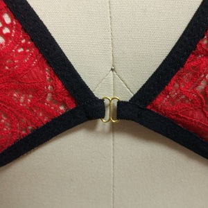 Conjunto de lencería sexy de encaje transparente para mujer, rojo, de algodón, 3 piezas - Product Image 5