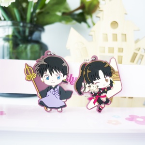 Custom 3d Soft Anime Pvc Keychain Silicone Keyring Soft Rubber Key Holder OEM Customized Cute Cartoon Figure Plastic Phone Chain