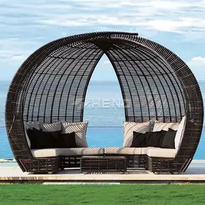Chaise longue de piscine extérieure de haute qualité en PE imperméable pour jardin, mobilier de loisirs, transat de plage - Product Image 2