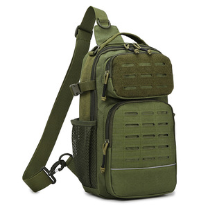 Bolso Táctico de Pecho para Hombre, Bandolera Impermeable y Resistente al Desgaste para Pesca al Aire Libre, Senderismo y Deportes, Color Sólido - Product Image 1