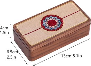 Hot Selling Walnut Wood Rectangle Embroidery <strong>Box</strong> Eco-Friendly Small Slide Top Wooden Gift <strong>Box</strong> for Jewelry Organizer - Product Image 4