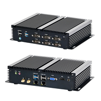 PC Mini Industri Tanpa Kipas G10 In-tel Core I3-7100U 2 Gigabit LAN 6COM Komputer Industri Tertanam