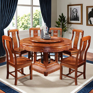 All'ingrosso cinese tradizionale intagliato tavolo da pranzo e sedia combinazione 10-persona Set di grandi dimensioni in pietra di palissandro massiccio - Product Image 6