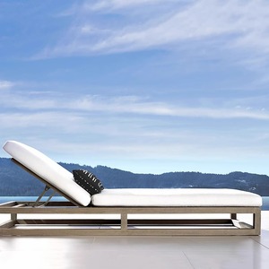 Sillón de Madera Maciza de Teca Moderno, Cama de Descanso para Exteriores, Silla de Playa con Cojines, Resistente al Agua y a los Rayos UV, Duradero para Patio o Villa - Product Image 5