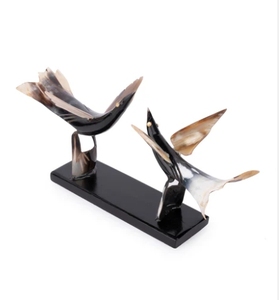 แตรควายธรรมชาติรูปนกยืนคู่ตกแต่งโชว์รูมตกแต่งบ้านตกแต่งบ้านไร่เหมาะสำหรับให้เป็นของขวัญ - Product Image 3