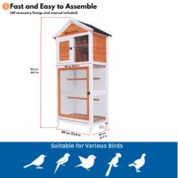 Volière surdimensionnée, rapide et facile à assembler, chalet d'intérieur, volière d'extérieur avec nid à deux étages, cage à oiseaux