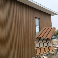 Prix d'usine Extérieur et intérieur Persiennes murales en bois composite imperméable Panneaux muraux décoratifs extérieurs en bois composite
