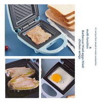Machine à sandwich multifonctionnelle automatique en acier inoxydable alimentée par USB avec revêtement antiadhésif, presse à gaufres et à toasts pour usage domestique