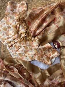 Sarees en organza de travail manuel numérique élégant exclusif pour la fête ou toute fonction de fantaisie Collection élégante légère - Product Image 3